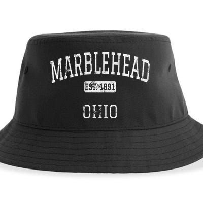 Marblehead Ohio OH Vintage stage athletic style Sustainable Bucket Hat