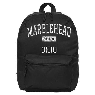 Marblehead Ohio OH Vintage stage athletic style 16 in Basic Backpack