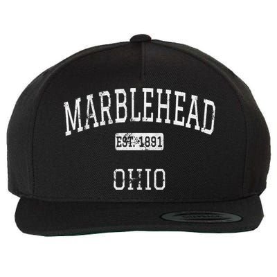 Marblehead Ohio OH Vintage stage athletic style Wool Snapback Cap