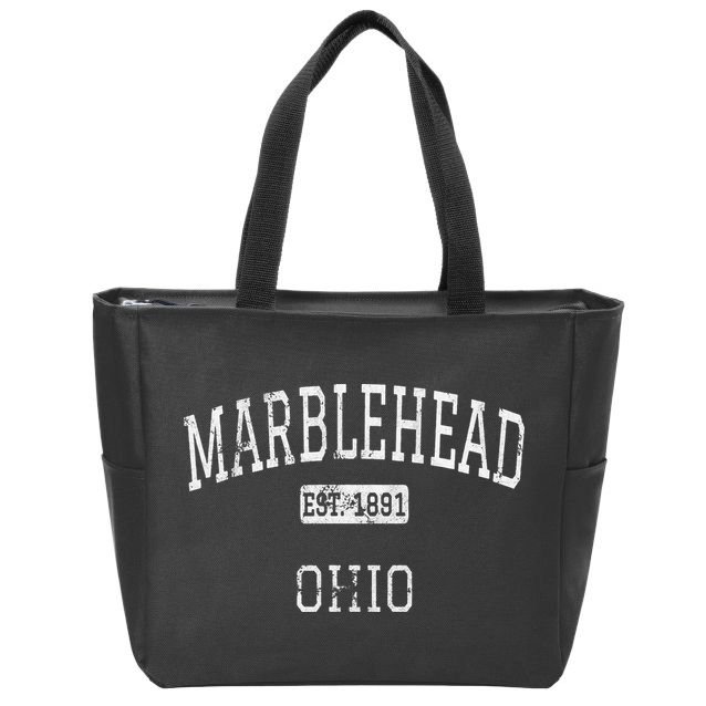 Marblehead Ohio OH Vintage stage athletic style Zip Tote Bag