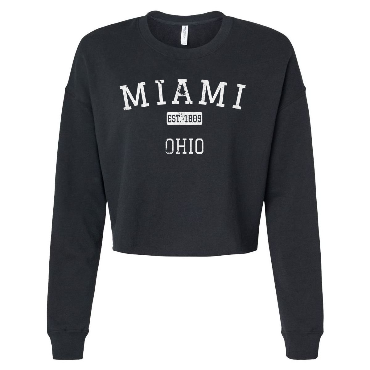 Miami Ohio OH Vintage stage athletic style Cropped Pullover Crew