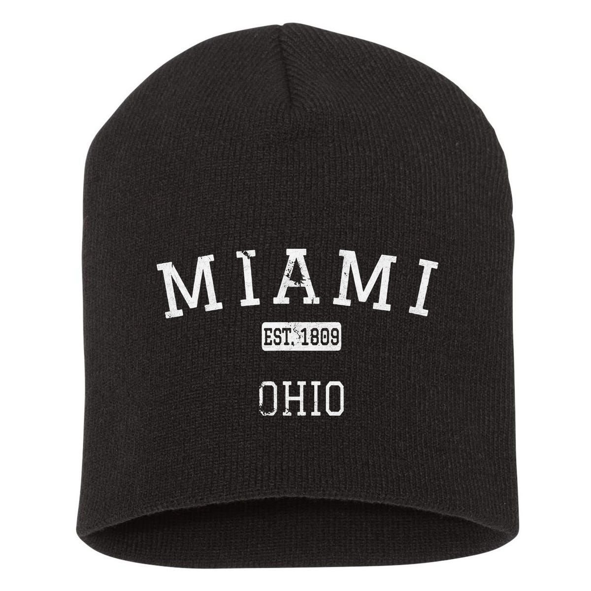 Miami Ohio OH Vintage stage athletic style Short Acrylic Beanie