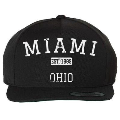 Miami Ohio OH Vintage stage athletic style Wool Snapback Cap