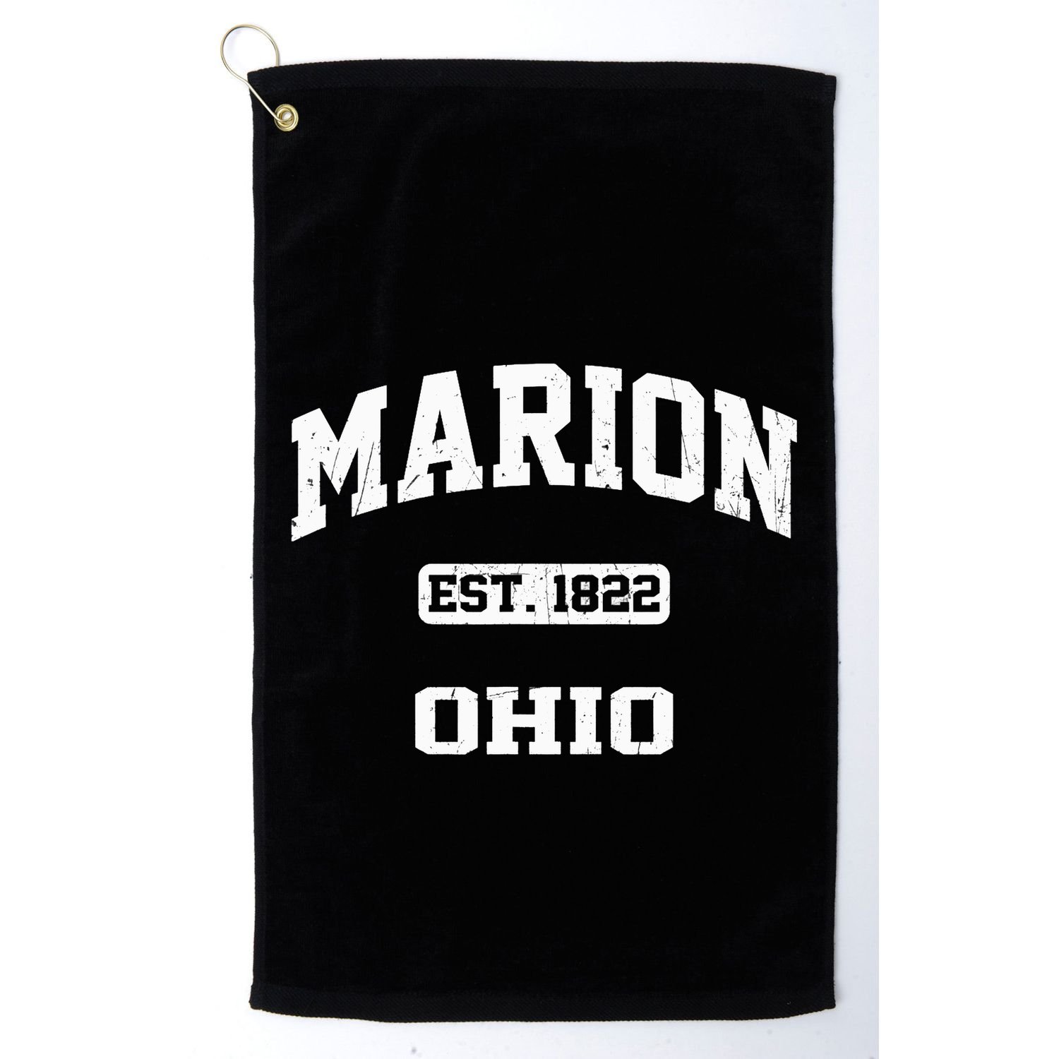 Marion Ohio OH Vintage State Athletic Style Golf Towel