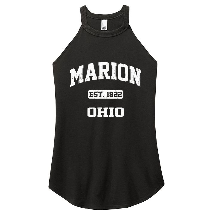 Marion Ohio OH Vintage State Athletic Style Women's Perfect Tri Rocker Tank
