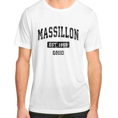 Massillon Ohio Oh Vintage Established Sports Design Adult ChromaSoft Performance T-Shirt