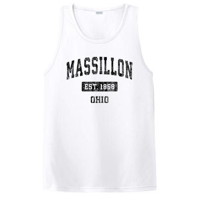 Massillon Ohio Oh Vintage Established Sports Design PosiCharge Competitor Tank