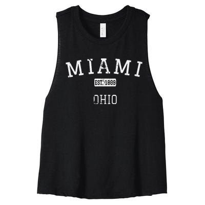 Miami Ohio Oh Vintage Women's Racerback Cropped Tank