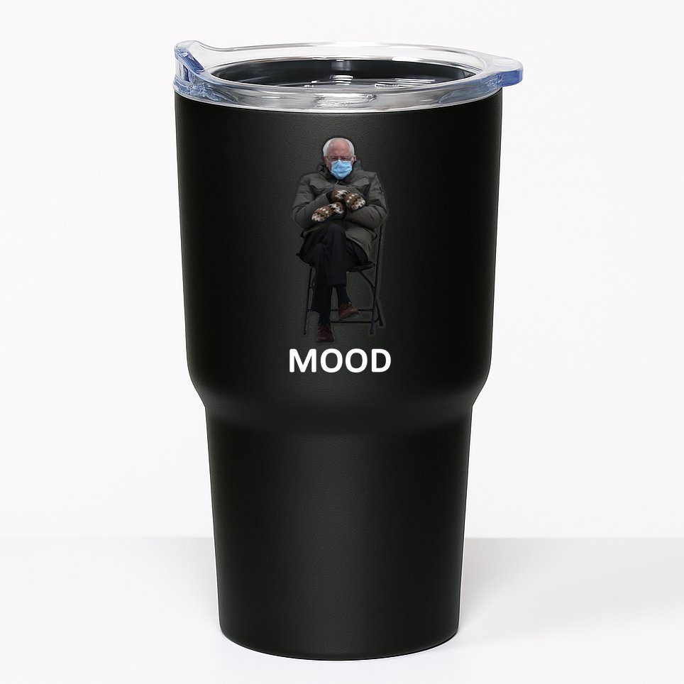Mood Bernie Sanders Mittens Inauguration Tumbler