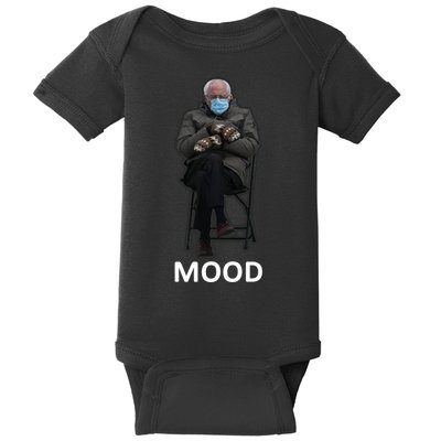 Mood Bernie Sanders Mittens Inauguration Baby Bodysuit
