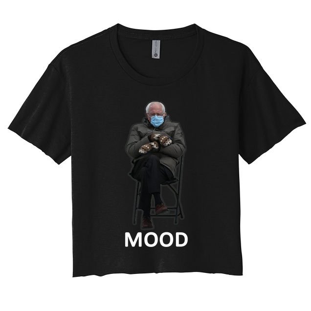 Mood Bernie Sanders Mittens Inauguration Crop Top