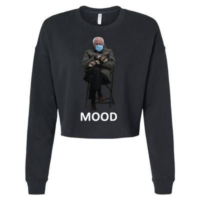Mood Bernie Sanders Mittens Inauguration Cropped Pullover Crew