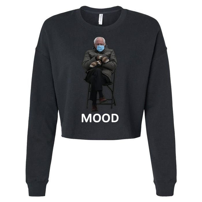 Mood Bernie Sanders Mittens Inauguration Cropped Pullover Crew