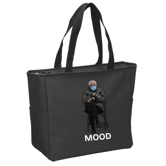 Mood Bernie Sanders Mittens Inauguration Zip Tote Bag