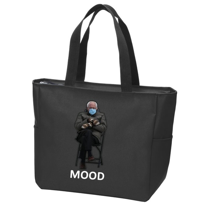 Mood Bernie Sanders Mittens Inauguration Zip Tote Bag