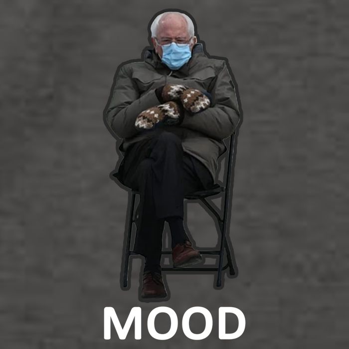 Mood Bernie Sanders Mittens Inauguration Vector Backpack