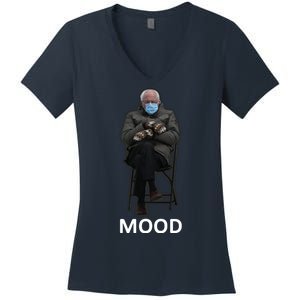 Mood Bernie Sanders Mittens Inauguration Women's V-Neck T-Shirt