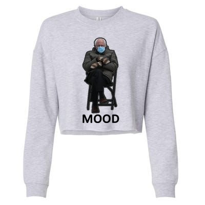 Mood Bernie Sanders Mittens Inauguration Cropped Pullover Crew