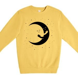 Moon Hug Sky Filled With Stars Premium Crewneck Sweatshirt