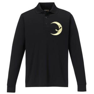 Moon Hug Sky Filled With Stars Performance Long Sleeve Polo