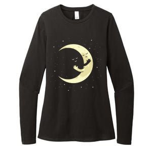 Moon Hug Sky Filled With Stars Womens CVC Long Sleeve Shirt