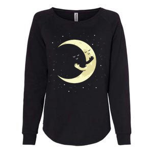 Moon Hug Sky Filled With Stars Womens California Wash Sweatshirt