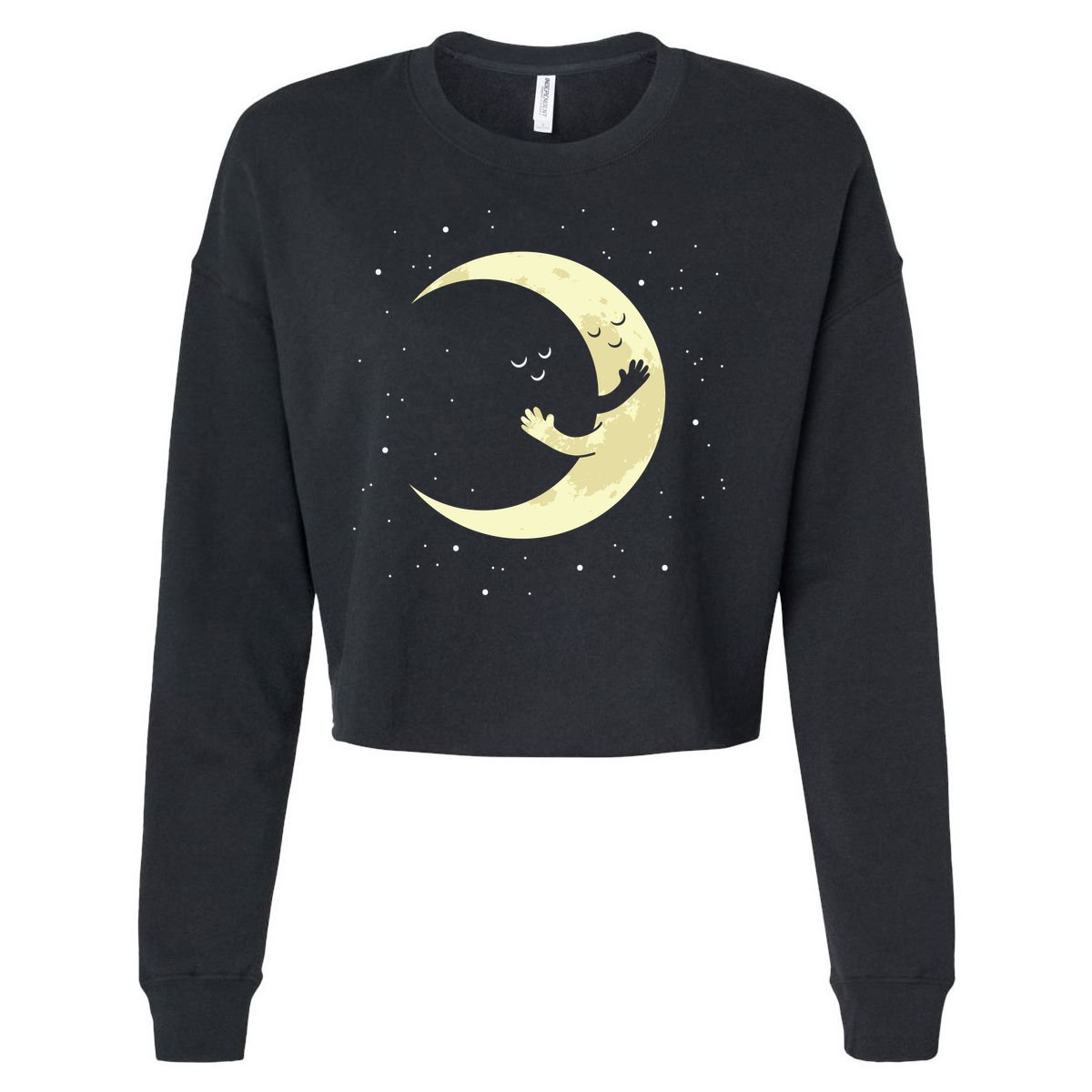 Moon Hug Sky Filled With Stars Cropped Pullover Crew
