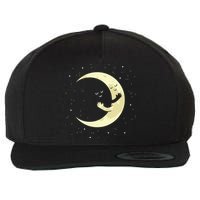 Moon Hug Sky Filled With Stars Wool Snapback Cap