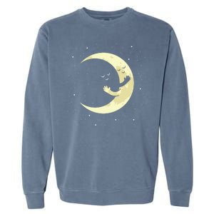 Moon Hug Sky Filled With Stars Garment-Dyed Sweatshirt