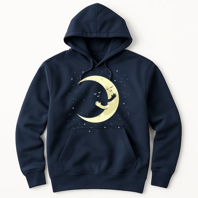 Moon Hug Sky Filled With Stars Hoodie