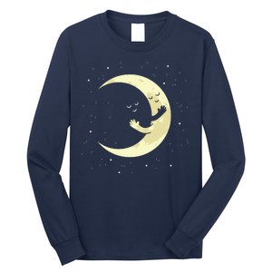 Moon Hug Sky Filled With Stars Long Sleeve Shirt