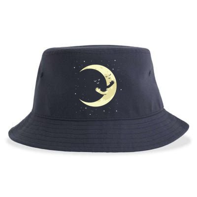 Moon Hug Sky Filled With Stars Sustainable Bucket Hat