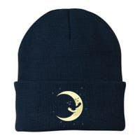 Moon Hug Sky Filled With Stars Knit Cap Winter Beanie