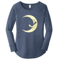 Moon Hug Sky Filled With Stars Women's Perfect Tri Tunic Long Sleeve Shirt