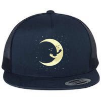 Moon Hug Sky Filled With Stars Flatbill Hat