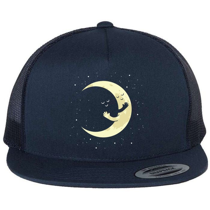 Moon Hug Sky Filled With Stars Flatbill Hat