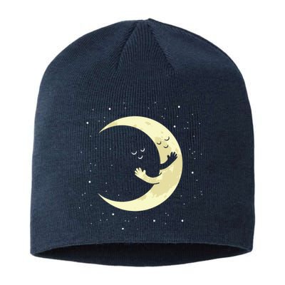 Moon Hug Sky Filled With Stars Sustainable Beanie