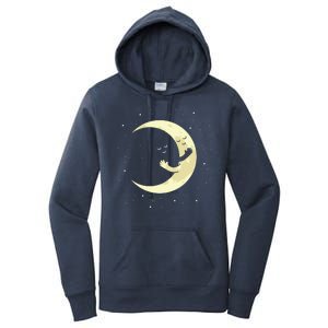 Moon Hug Sky Filled With Stars Women's Pullover Hoodie