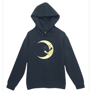 Moon Hug Sky Filled With Stars Urban Pullover Hoodie