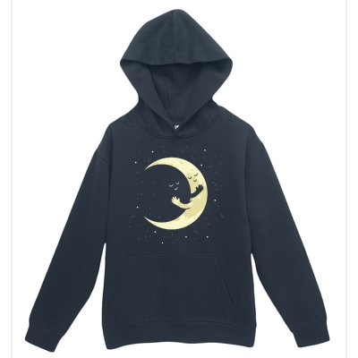 Moon Hug Sky Filled With Stars Urban Pullover Hoodie