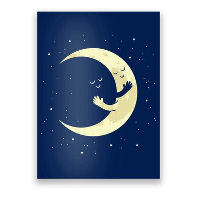 Moon Hug Sky Filled With Stars Poster