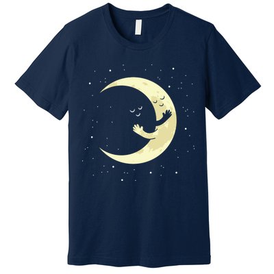 Moon Hug Sky Filled With Stars Premium T-Shirt