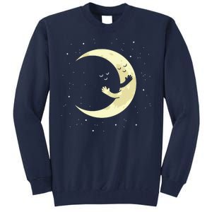 Moon Hug Sky Filled With Stars Tall Sweatshirt