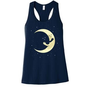 Moon Hug Sky Filled With Stars Women's Racerback Tank