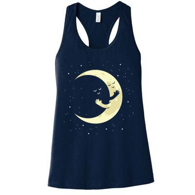 Moon Hug Sky Filled With Stars Womens Tank Top