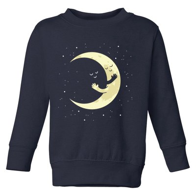 Moon Hug Sky Filled With Stars Toddler Sweatshirt