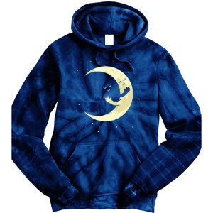 Moon Hug Sky Filled With Stars Tie Dye Hoodie