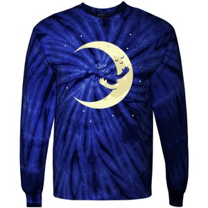 Moon Hug Sky Filled With Stars Tie-Dye Long Sleeve Shirt