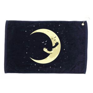 Moon Hug Sky Filled With Stars Grommeted Golf Towel