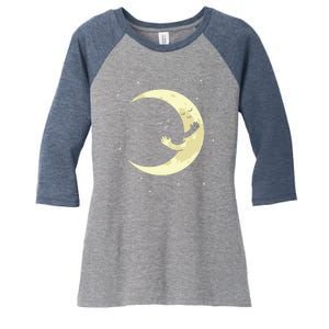 Moon Hug Sky Filled With Stars Women's Tri-Blend 3/4-Sleeve Raglan Shirt